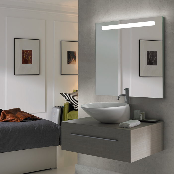 Emuca Miroir de salle de bain Pegasus avec éclairage frontal LED 600 x 700 mm Emuca Miroir de salle de bain Pegasus avec éclairage frontal LED 600 x 700 mm