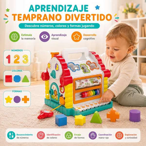Hola Maison de blocs et d'activités avec lumières et sons