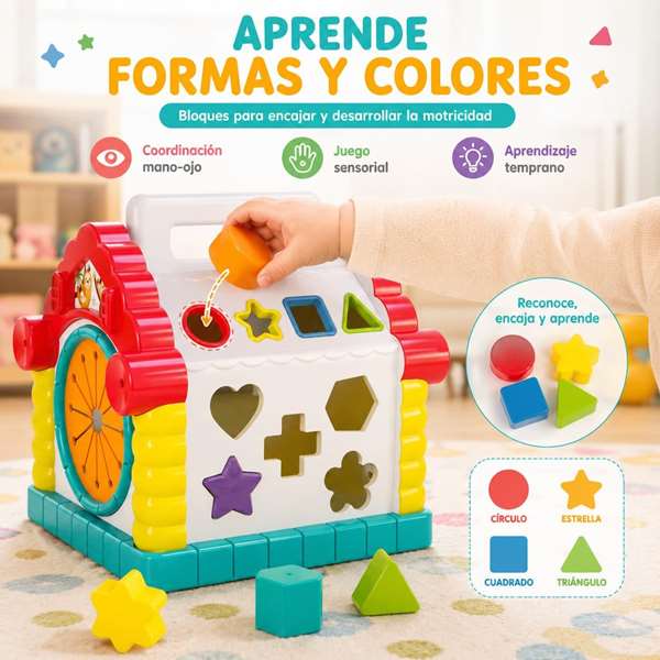 Hola Maison de blocs et d'activités avec lumières et sons