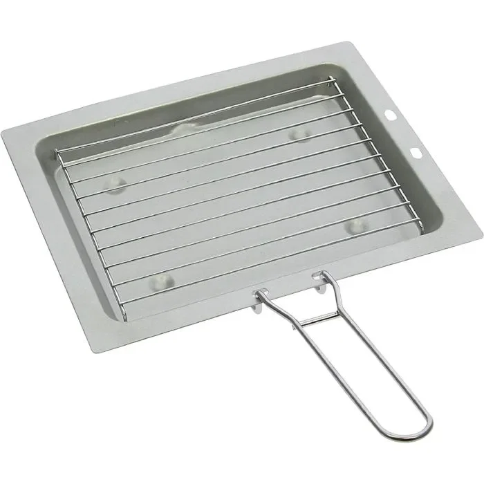 Incasa Réchaud à gaz 2 feux + gril/toaster intégré 4500 W 3 brûleurs Acier émaillé Butane/Propane