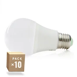 Pack 10 Lampes LED Sphérique Aluminium/PC E27 9W 810lm 40.000H