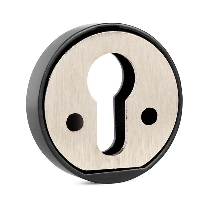 JANDEL Serrure de porte Cylindre Ø51X10Mm Noir, Chrome Brossé, Laiton Mate Finition Noire