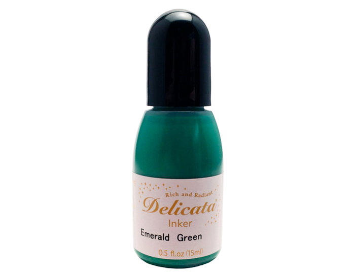 Tsukineko DELICATA Recharge d'encre Vert émeraude brillant 15ml Tsukineko DELICATA Recharge d'encre Vert émeraude brillant 15ml
