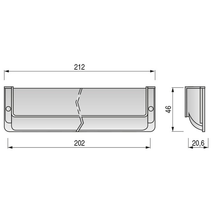 Viefe Nest - Tirador Embutir - Poignée encastrée en Zamak - Fond de 20,6 mm pour meubles