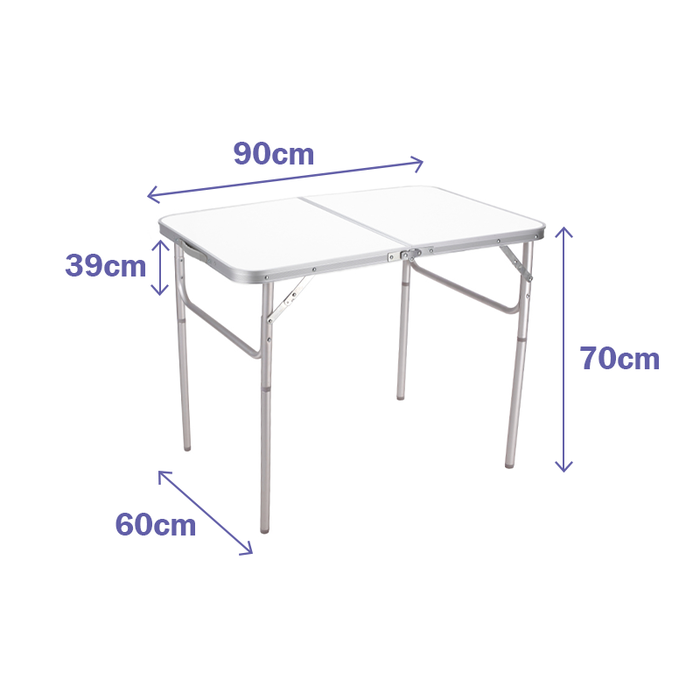Marbueno 10031 Table Pliante Aluminium 90x60x70 cm Blanc Gris Bois Camping et Plage Marbueno 10031 Table Pliante Aluminium 90x60x70 cm Blanc Gris Bois Camping et Plage