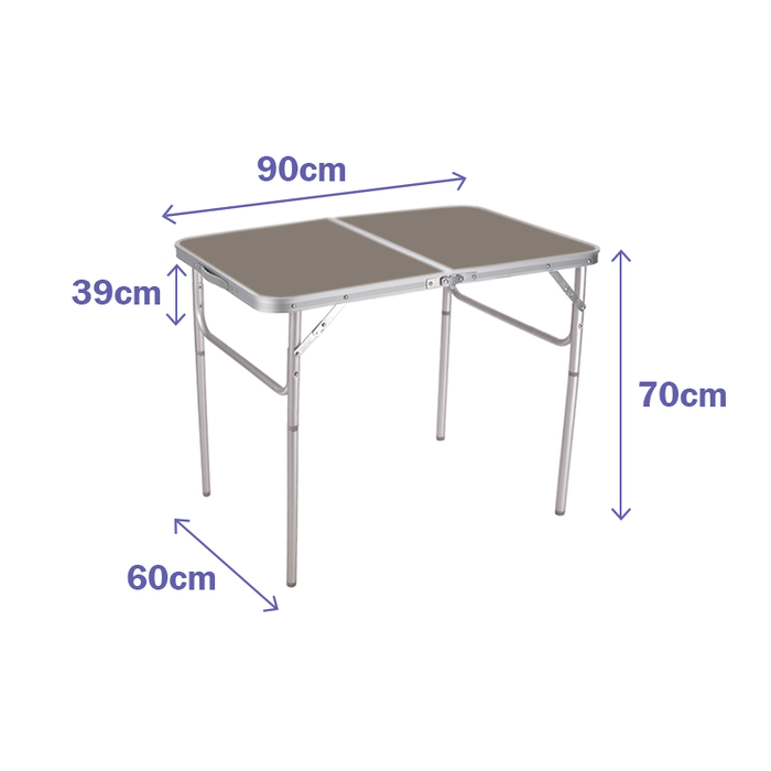 Marbueno 10031 Table Pliante Aluminium 90x60x70 cm Blanc Gris Bois Camping et Plage Marbueno 10031 Table Pliante Aluminium 90x60x70 cm Blanc Gris Bois Camping et Plage
