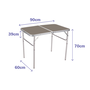 Marbueno 10031 Table Pliante Aluminium 90x60x70 cm Blanc Gris Bois Camping et Plage