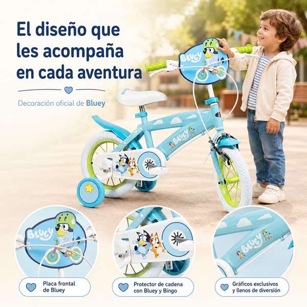 Toimsa Bicicleta Bluey 12" - Vélo enfant pour 3 à 5 ans - Instructions en espagnol
