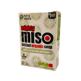 KING SOBA Sopa Miso Tofu et Gingembre Instantané 6 sachets x 10 g Bio Sans Gluten