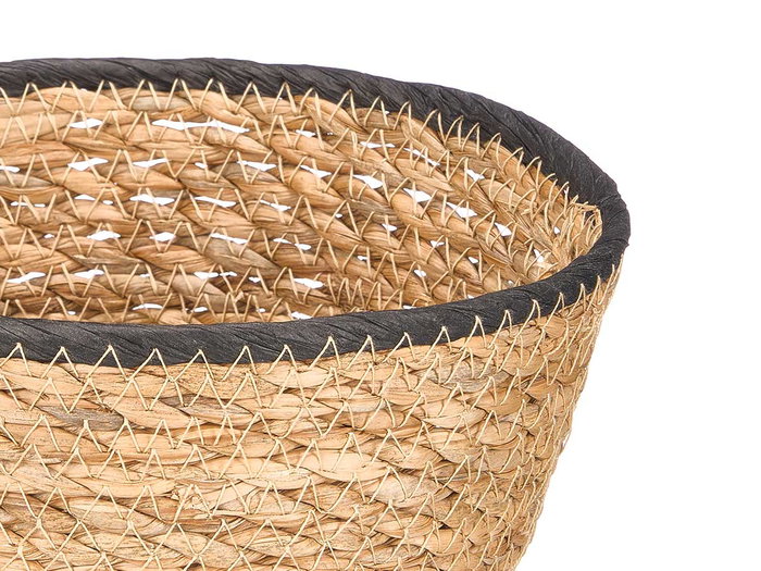 GIFTDECOR Cesto redondo 20cm Negro-Natural GIFTDECOR Cesto redondo 20cm Negro-Natural