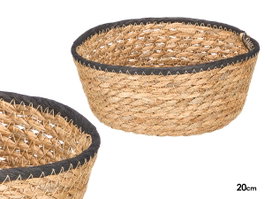 GIFTDECOR Cesto redondo 20cm Negro-Natural