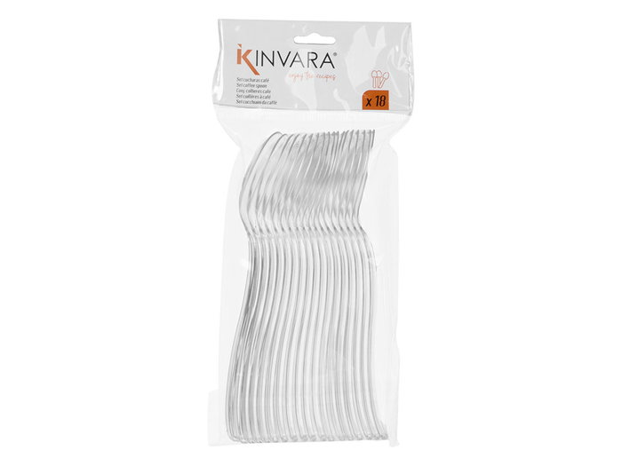 Kinvara Set de 18 Cuillères Plastique Dessert Transparentes 10x22x3.2 cm (Set de 48)