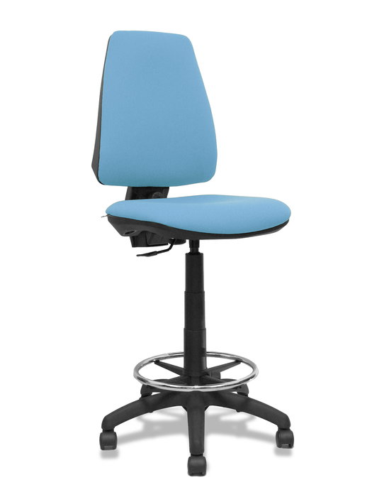 Tabouret Taburete Elche Contact permament de base Tissu Bleu ciel Structure polyamide noire Sans accoudoirs Sans appui-tête Roulettes en nylon 50 mm Tabouret Taburete Elche Contact permament de base Tissu Bleu ciel Structure polyamide noire Sans accoudoirs Sans appui-tête Roulettes en nylon 50 mm