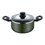 San Ignacio Casserole Aluminium Pression Induction 28x12 cm Vert avec Couvercle Verre