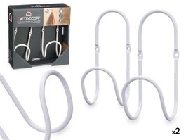 GIFTDECOR Set de 2 cintres à anneaux blanc (Lot de 6)