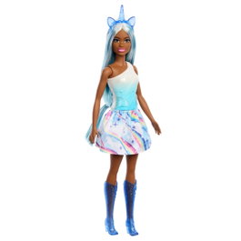 Mattel - Poupée Barbie Licorne avec Cheveux de Fantaisie, Corselet à Dégradés, Jupe Imprimée et Accessoires - Référence Hrr14 - Pour Enfants de 3 Ans et Plus