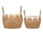 Giftdecor Lot de 2 cache-pots blanc Filo 30x32x30 cm et 25x25x27 cm en sparte et coton (Set de 4)