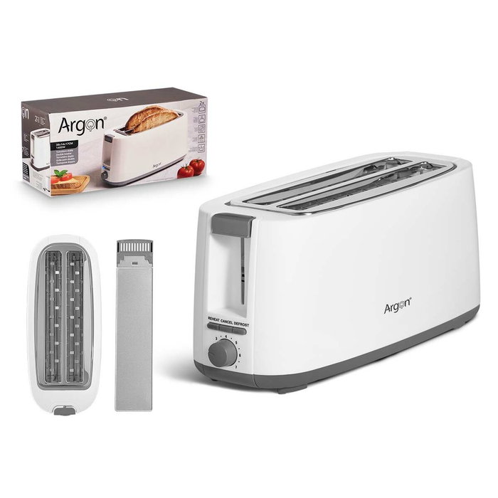ARGON Grille-pain double long blanc mat 1400W