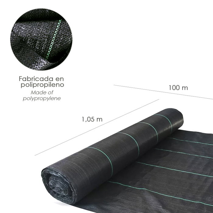 SATURNIA Malla Antihierbas Rouleau 1,05 x 100 Metros 110 gr/m2 SATURNIA Malla Antihierbas Rouleau 1,05 x 100 Metros 110 gr/m2