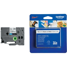 Brother TZE-231S / TZE231S2 Ruban d'étiqueteuse, impression Noir sur fond Blanc