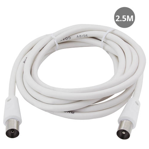 GSC Evolution Câble coaxial TV 2,5m Mâle-Femelle Blanc GSC Evolution Câble coaxial TV 2,5m Mâle-Femelle Blanc