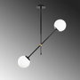 Opviq Lampe à suspension Lanus Blanc/Noir en métal et verre