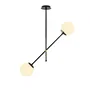 Opviq Lampe Suspendue Lanus Métal/Verre Blanc/Noir 2xE27 OPV-892OPV1931