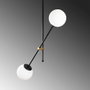 Opviq Lampe à suspension Lanus Blanc/Noir en métal et verre