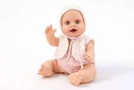 Berjuan 6010-26 Poupée Baby Susu Fille Vichy Rose 38 cm - Espagnol