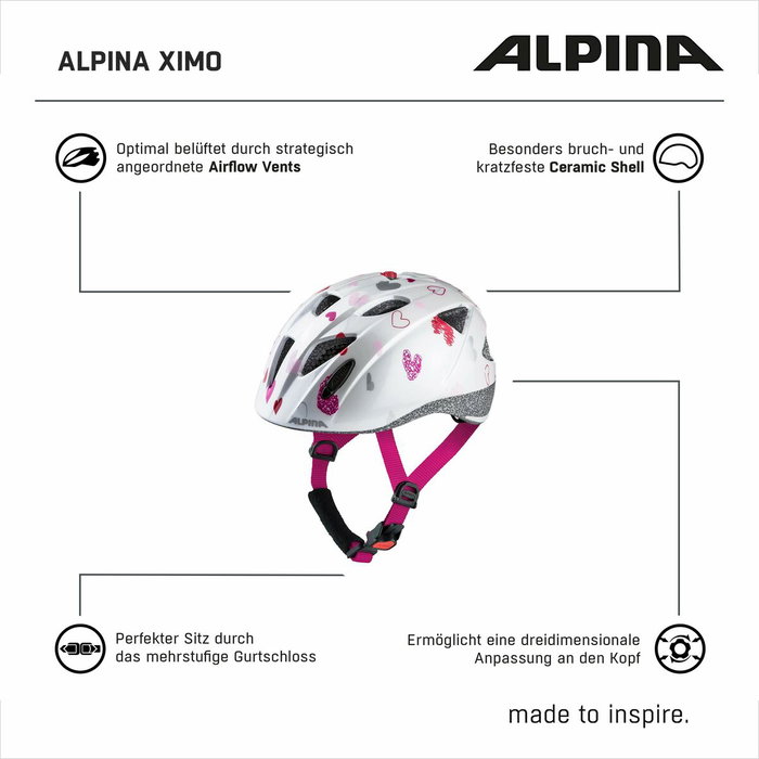 Alpina Casque de Cyclisme pour Adultes Blanc Imprimé