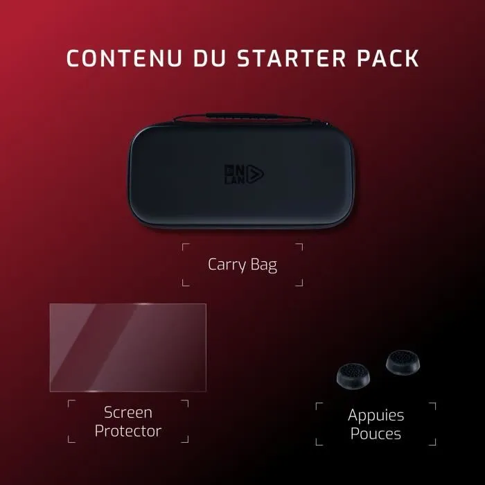 Onlan Pack de Démarrage pour Nintendo Switch 2 - Sacoche Noire + Protection d'Écran en Verre Trempé H9 + Thumbsticks