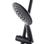 Ensemble de Douche Monocommande Noir avec Flexible, Barre et Pommeau - Laiton/Zinc, ABS, Acier Inoxydable - QLI-FA-3019