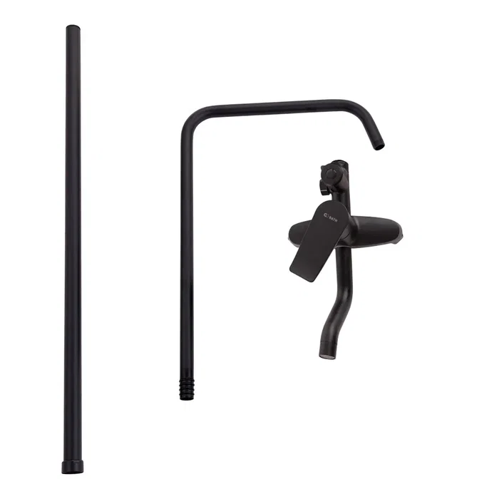 Ensemble de Douche Monocommande Noir avec Flexible, Barre et Pommeau - Laiton/Zinc, ABS, Acier Inoxydable - QLI-FA-3019 Ensemble de Douche Monocommande Noir avec Flexible, Barre et Pommeau - Laiton/Zinc, ABS, Acier Inoxydable - QLI-FA-3019