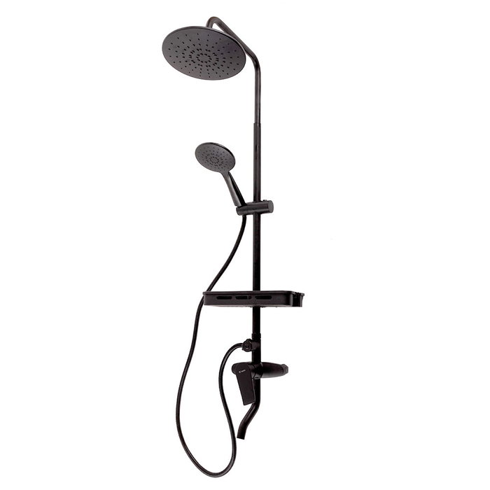 Ensemble de douche monocommande Noir en Laiton/Zinc/Inox/ABS