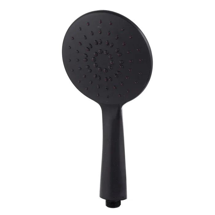 Ensemble de Douche Monocommande Noir avec Flexible, Barre et Pommeau - Laiton/Zinc, ABS, Acier Inoxydable - QLI-FA-3019