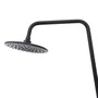 Ensemble de Douche Monocommande Noir avec Flexible, Barre et Pommeau - Laiton/Zinc, ABS, Acier Inoxydable - QLI-FA-3019