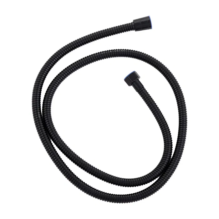 Ensemble de Douche Monocommande Noir avec Flexible, Barre et Pommeau - Laiton/Zinc, ABS, Acier Inoxydable - QLI-FA-3019