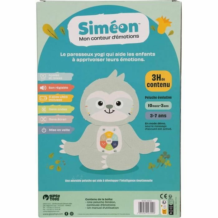 Gipsy Toys Siméon, Mon Conteur d'Emotions - Peluche Interactive Musicale