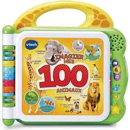VTECH - Mon Imagier Bilingue - Livre interactif avec 100 animaux en français et anglais, piles incluses, multicolore, pour enfant dès 2 ans