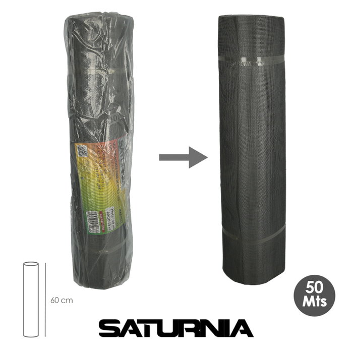 WOLFPACK LINEA PROFESIONAL Moustiquaire en fibre de verre grise, 60 cm x 50 m