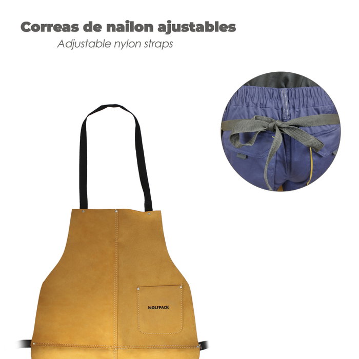 WOLFPACK LINEA PROFESIONAL Peto en cuir de soudeur WOLFPACK LINEA PROFESIONAL Peto en cuir de soudeur