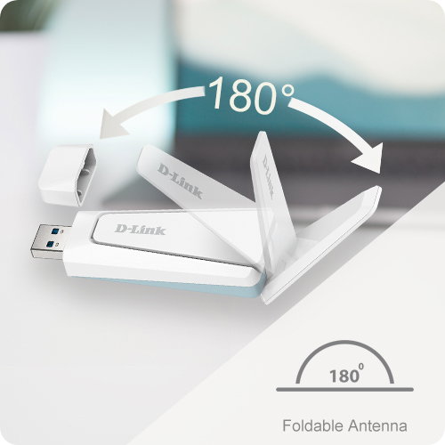 D-Link Adaptateur WiFi 6 USB 3.0, 1800 Mbit/s, connexion sans fil, interface WLAN