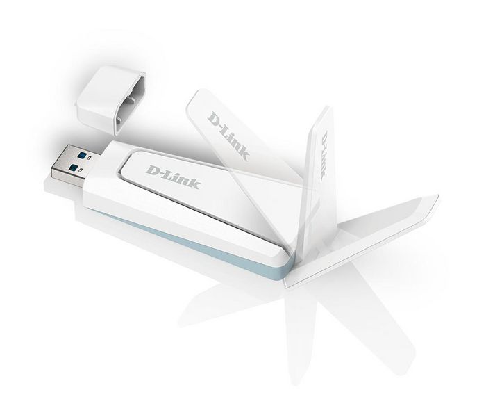 D-Link AX18U, Adaptateur Wi-Fi 6 USB AX1800 Dual-Band, Compatible Windows 11/10, Vitesse jusqu'à 1201 Mbps (5 GHz) et 574 Mbps (2.4 GHz), WPA3