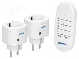 ORNO Socle réseau Schuko blanc avec pilote