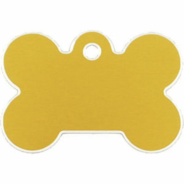 Plaque d'identification pour collier Imarc Bone Jaune Doré