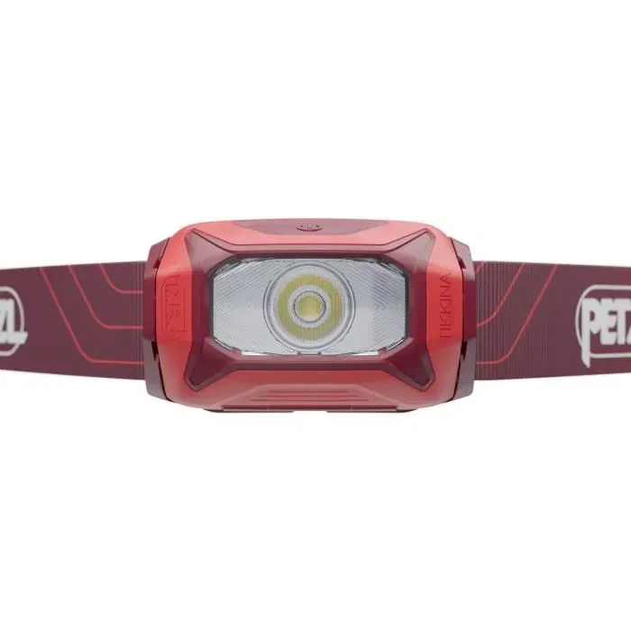 Petzl TIKKINA - Lampe frontale LED - 300 lumens - 3 piles AAA incluses - Rouge - Pour camping, trekking et bricolage