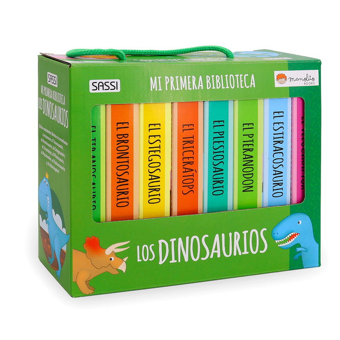 Manolito Books Set de 8 livres éducatifs sur les dinosaures en espagnol pour enfants 3-4 ans - Boîte avec poignée Manolito Books Set de 8 livres éducatifs sur les dinosaures en espagnol pour enfants 3-4 ans - Boîte avec poignée