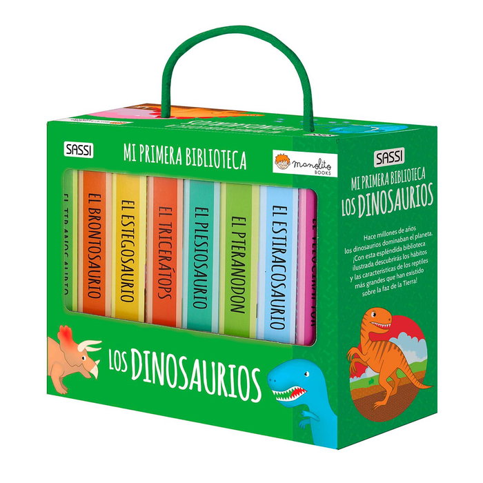 Manolito Books Set de 8 livres éducatifs sur les dinosaures en espagnol pour enfants 3-4 ans - Boîte avec poignée Manolito Books Set de 8 livres éducatifs sur les dinosaures en espagnol pour enfants 3-4 ans - Boîte avec poignée
