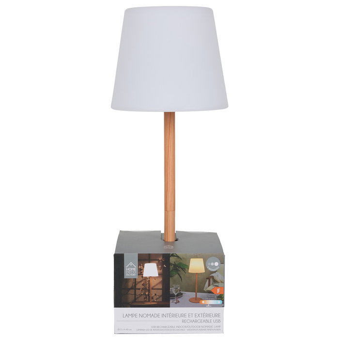 Home Deco Factory Lampe Rechargeable Effet Bois