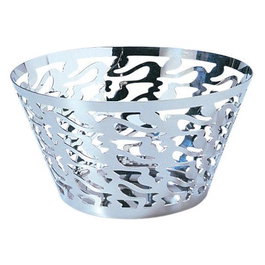 Alessi SG29 Corbeille à pain ou à fruits en acier inoxydable 18/10 perforée, design ethnique, 23 cm, par Stefano Giovannoni